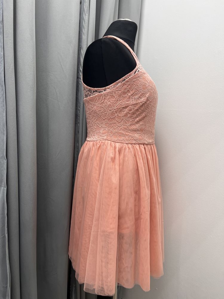 Różowa sukienka koronkowa roz.XL