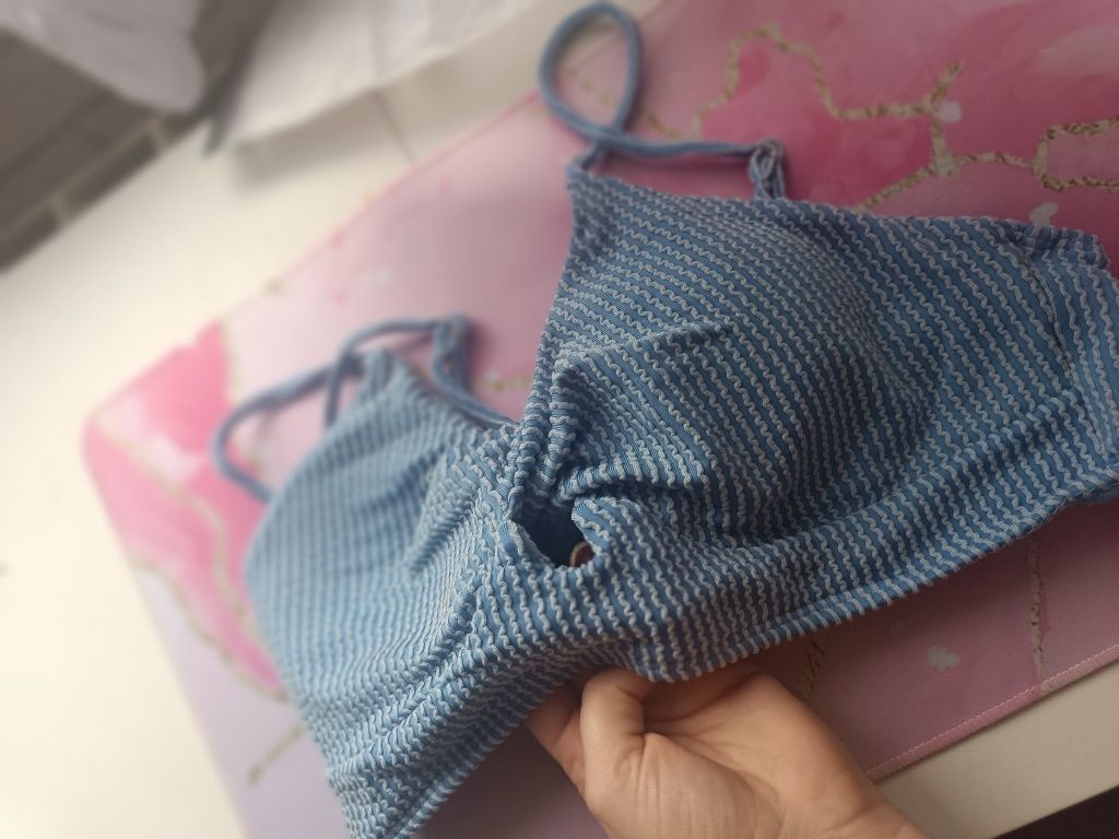 Bikini nowe M strój kąpielowy wysoki stan niebieskie