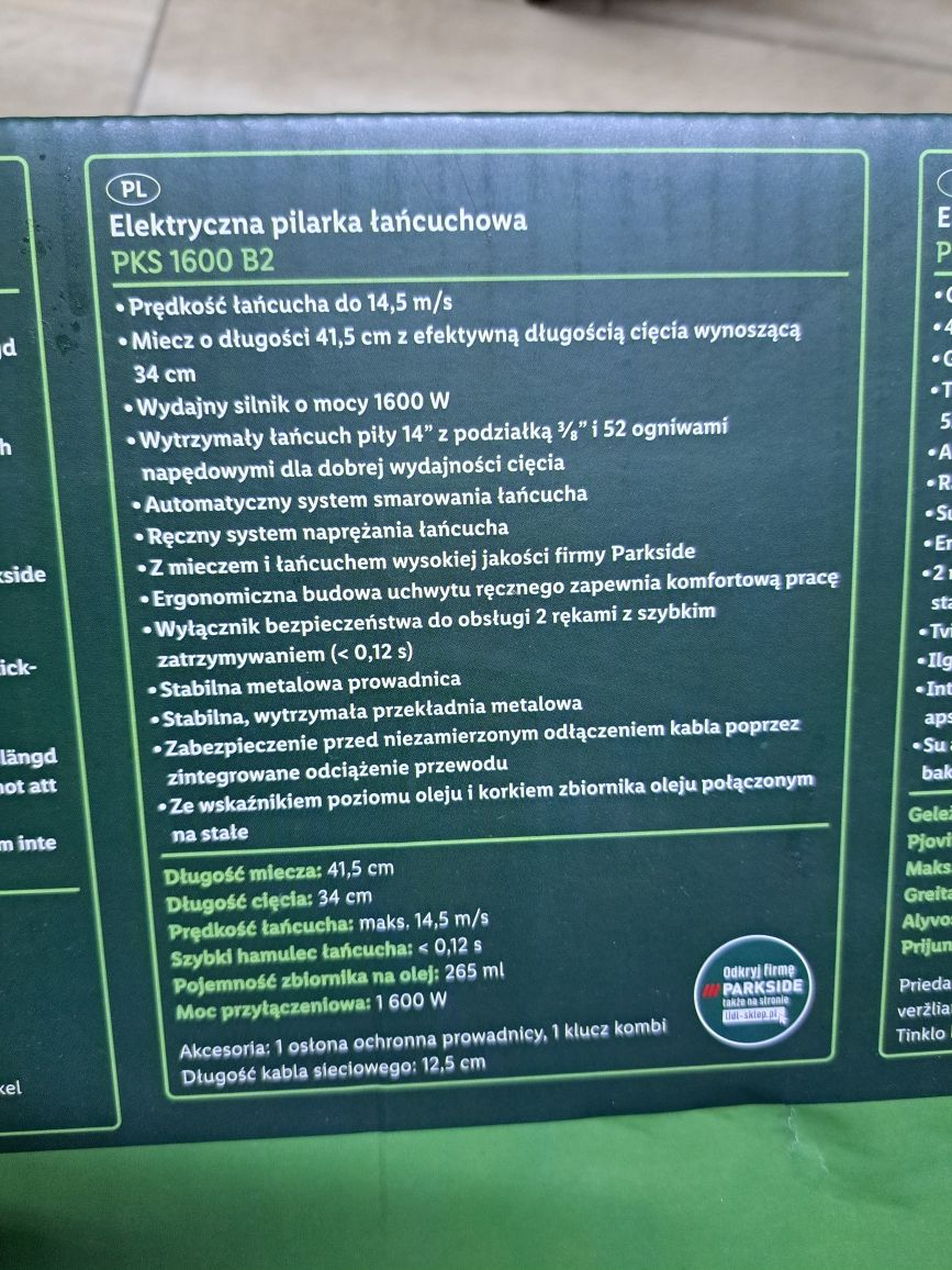 Pilarka elektryczna Parkside PKS 1600 B2