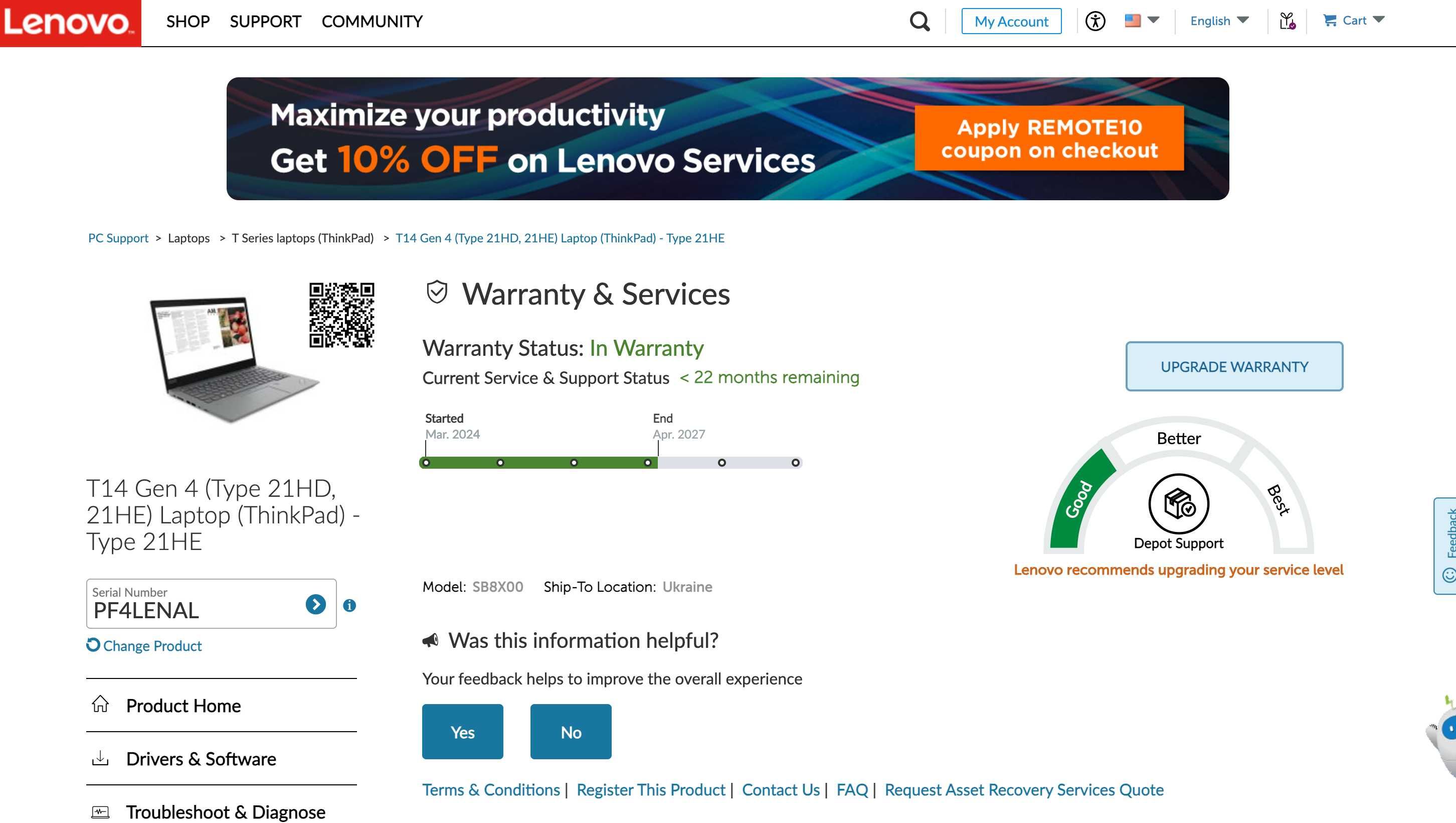 Ноутбук Lenovo ThinkPad T14 Gen 4/i7-1355U/32/256GB/Магазин/Гарантія!