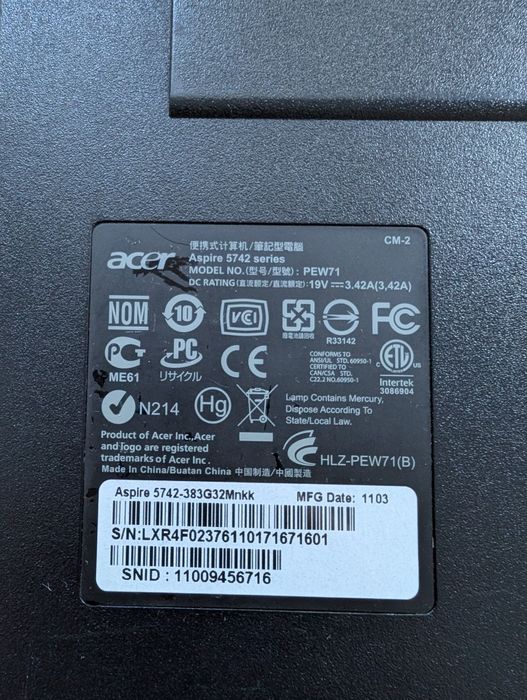 Acer Aspire 5742