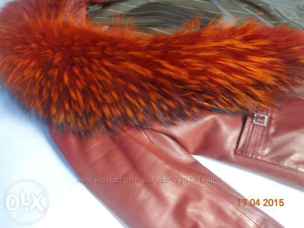 Куртка кожаная с шикарным мехом