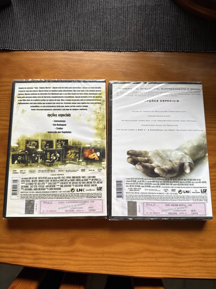 Dvds terror saw 1 e o 2