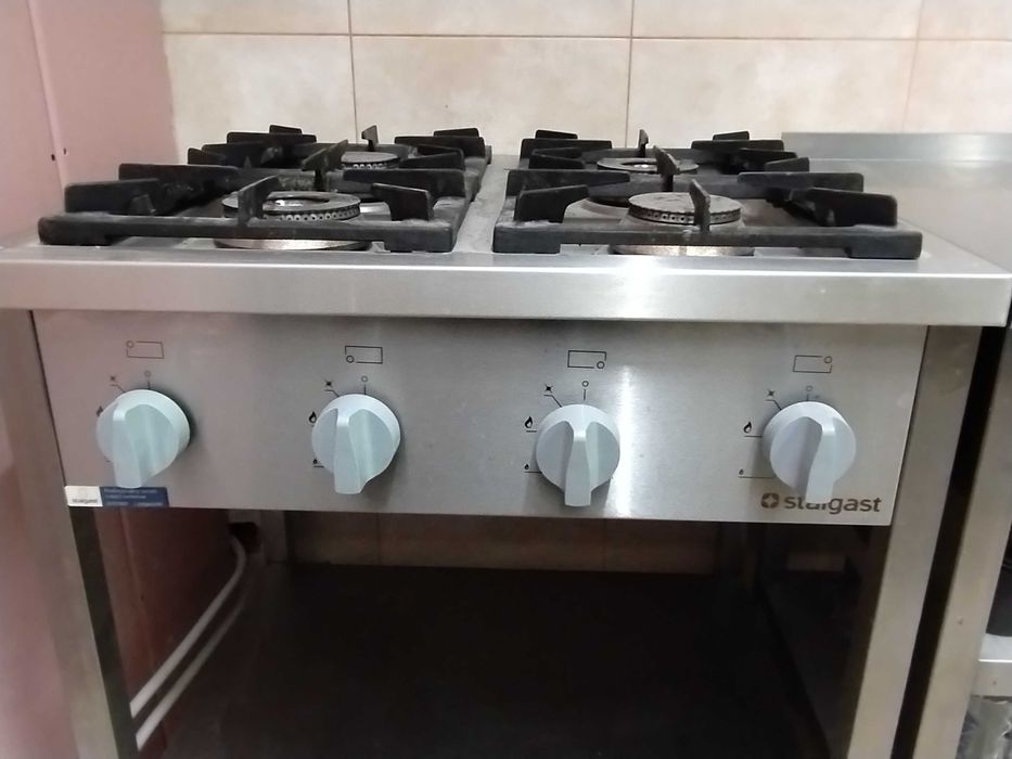 ZESTAW Kuchnia gazowa 4-palnikowa 90x90 STALGAST plus butla lub ziemny