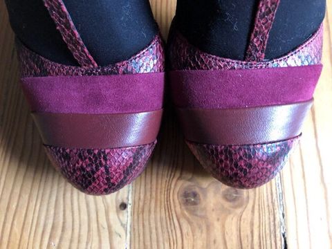 Sapatos Padrão Cobra Bordeaux