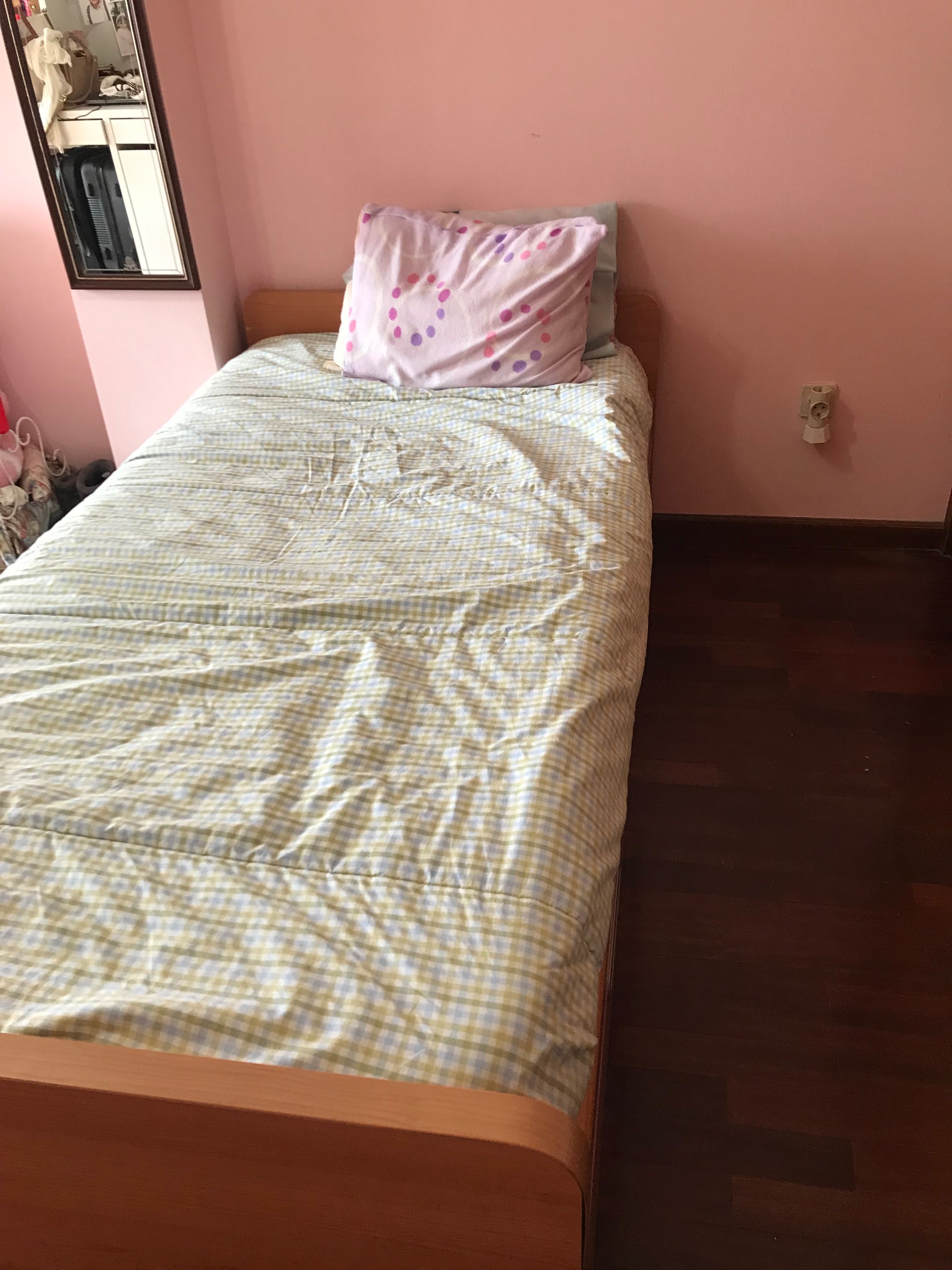 Cama de solteiro+ Gavetas de arrumação/ estante de arrumação