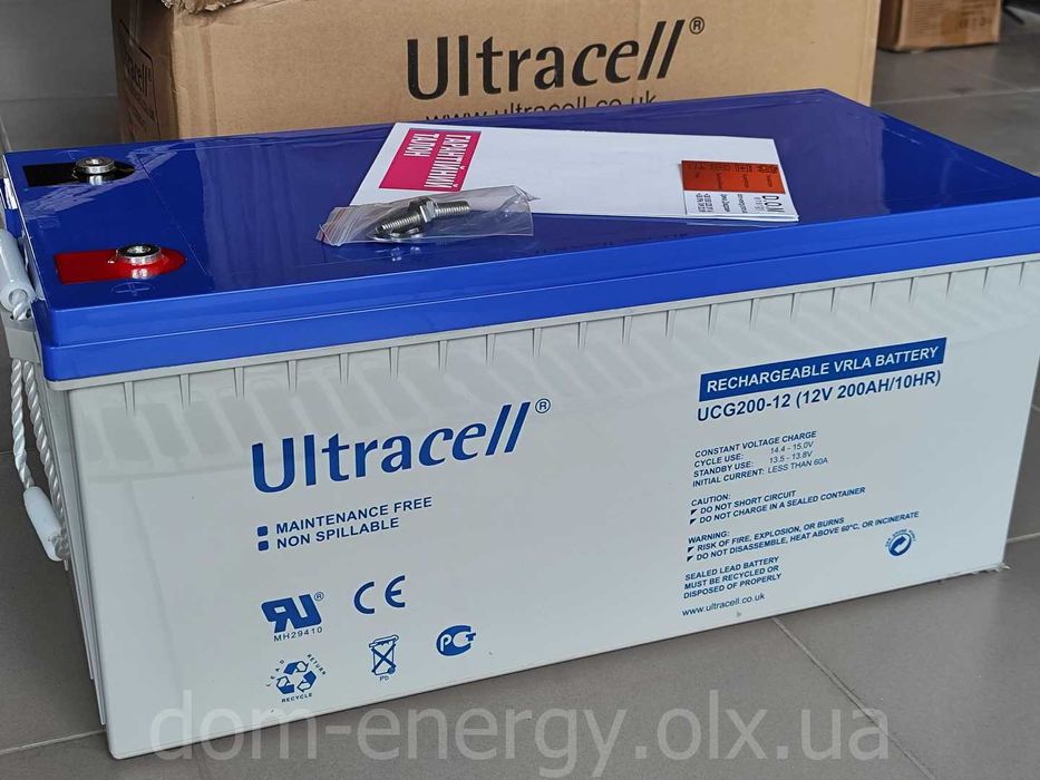 Аккумулятор гелевый UCG 200-12 V В 200Ah Ач GEL Акумулятор для ИБП ДБЖ