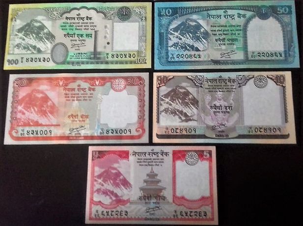 Nepal 2012 - zestaw 5 banknotów kolekcjonerskich UNC! GRATIS WYSYŁKA!
