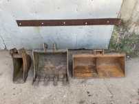 Komplet 3 łyżek do mini-koparki JCB (15 cm, 50 cm, skarpowa 80 cm)