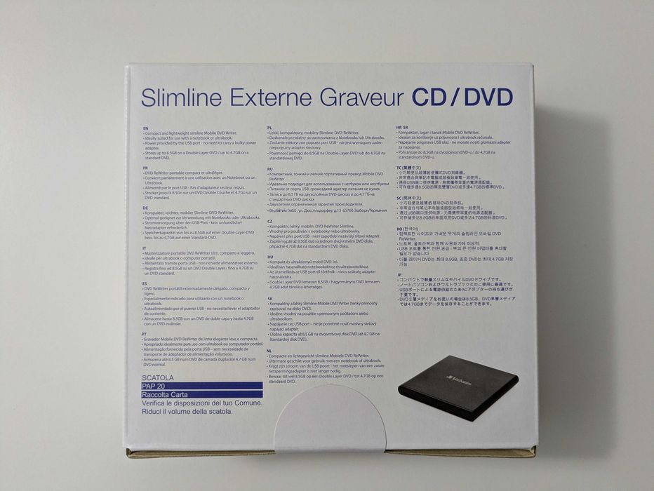 Nagrywarka Zewnętrzna Verbatim DVD CD RW USB Slimline NOWA