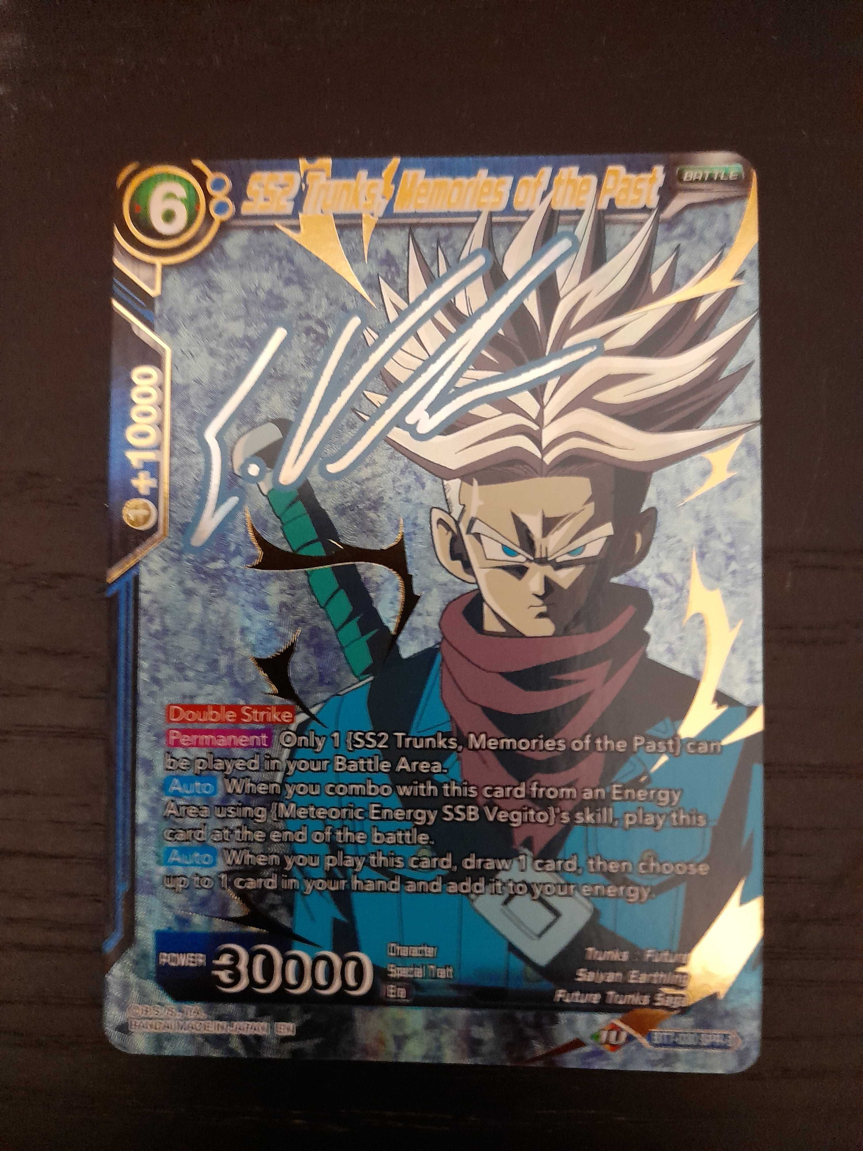 Dragon Ball Super card SS2 Trunks, Memories of the Past Signature