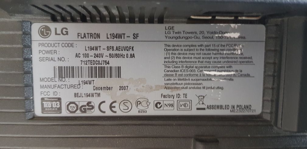 Монітор 19' LG FLATRON .
