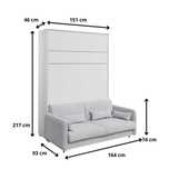 Półkotapczan BC-01 BED CONCEPT z sofą BC-18 140 Lenart Materac 140x200