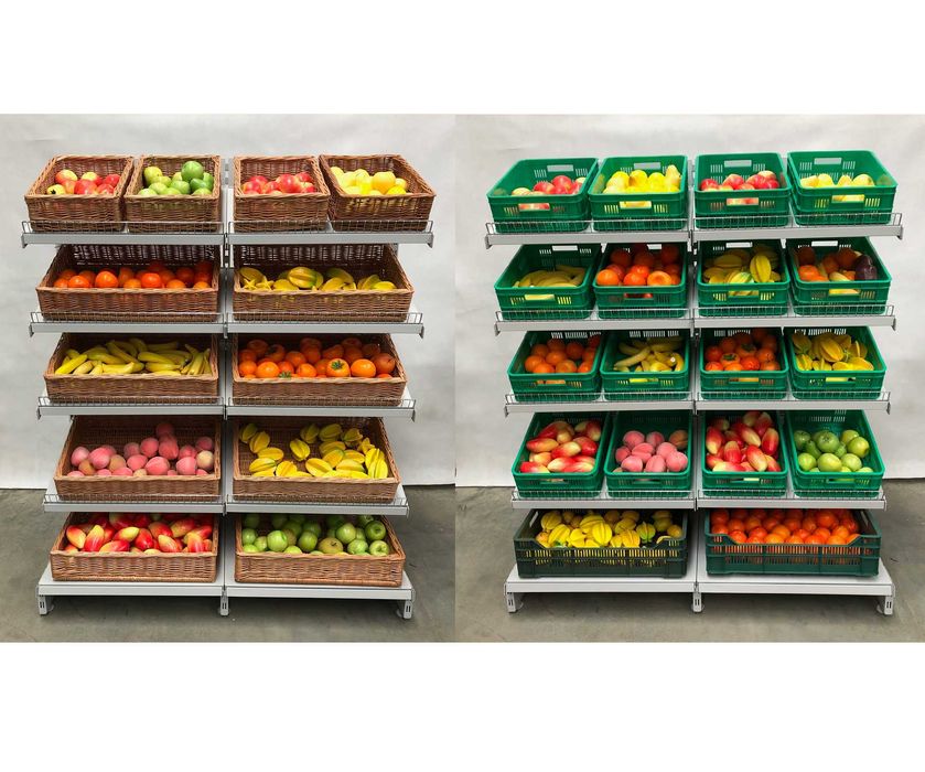 REGAŁ WARZYWNICZY PIEKARNICZY warzywa owoce metalowy sklepowy 1,35m