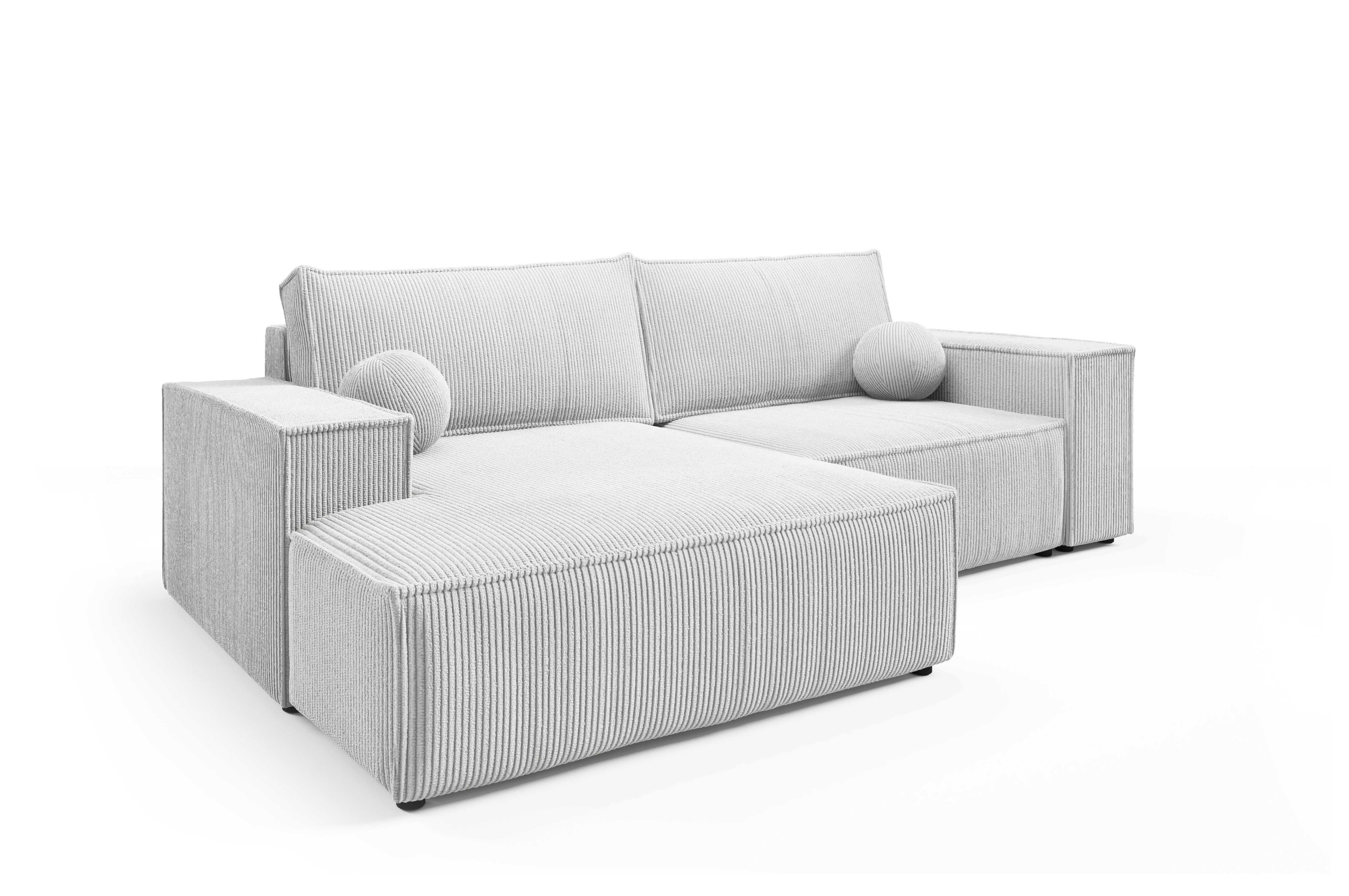 Narożnik rozkładany kanapa MONO L mini 255 cm sztruks funkcja spania