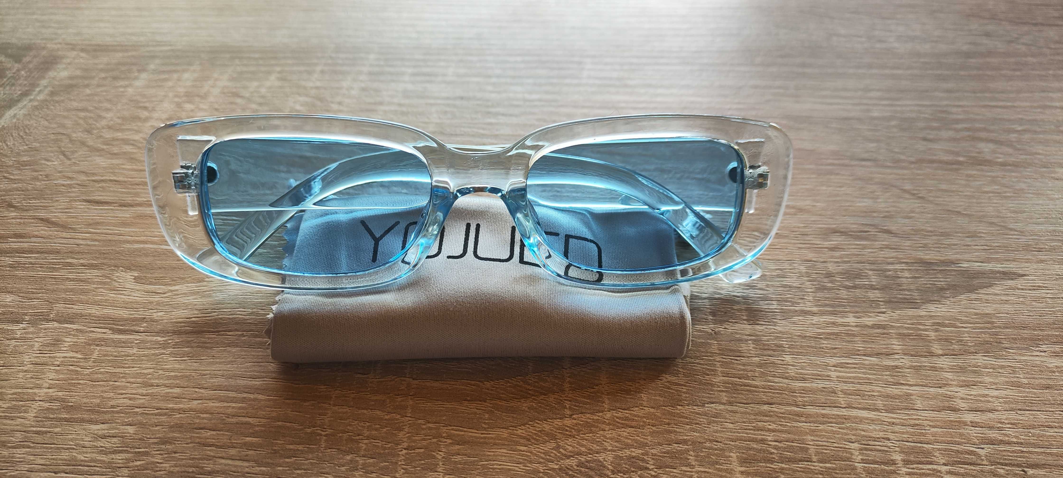 Vintage prostokątne okulary retro kwadratowe oprawki ochrona UV 400