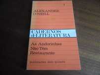 "As Andorinhas Não Têm Restaurante" de Alexandre O' Neill - 1ª Ed 1970