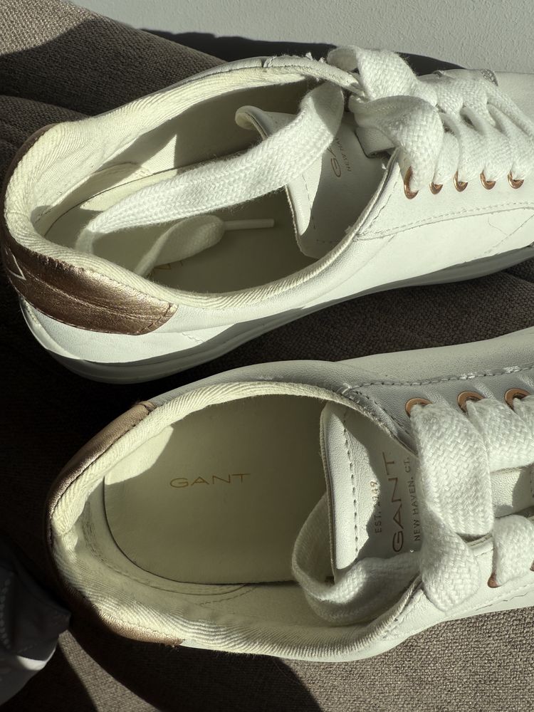 Trampki sneakersy gant biale proste skora buty