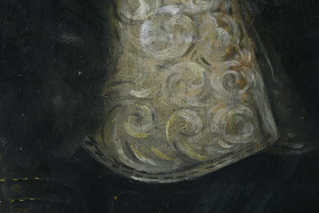 Stary obraz barokowy, portret rycerza, XVII w.