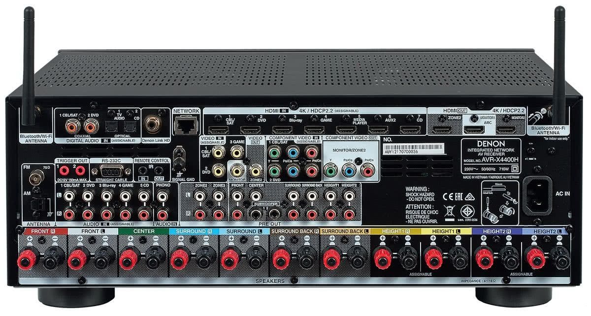 amplituner DENON AVR-X4400H HDMI ARC 4K ATMOS HDR WiFi Bluetooth