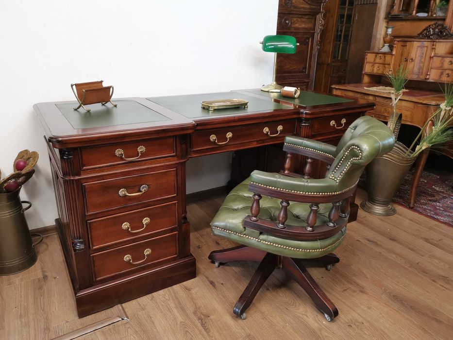 180 cm. Duże dwustronne biurko mahoń 806/2025