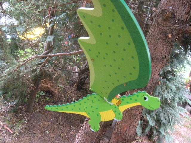 goki smok latający dinozaur drewniana zabawka ruchoma marionetka