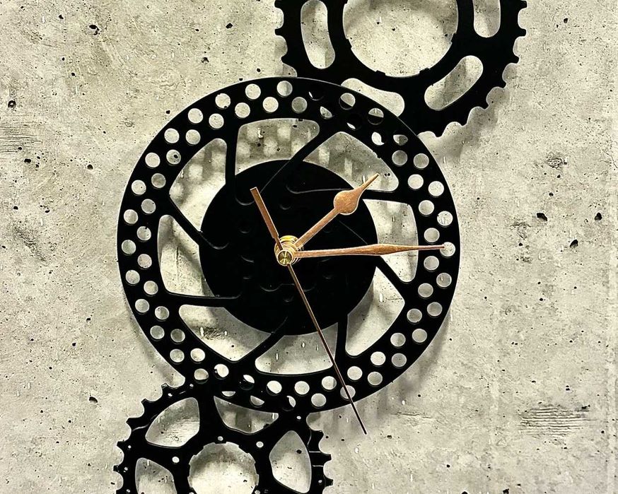 Zegar z zębatek rowerowych - unikat, rękodzieło, eco design, loft