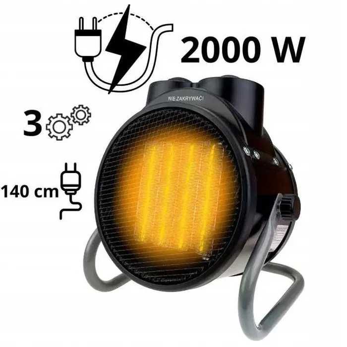 Тепловентилятор MalTec 2 кВт обігрівач електричний обогреватель