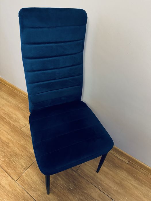 Krzesła welurowe Niebieskie - jadalnia, salon