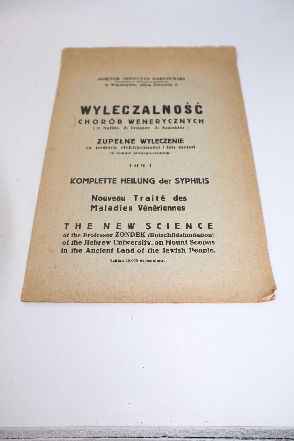 Wyleczalność chorób wenerycznych syfilis tripper szankier 1936 r