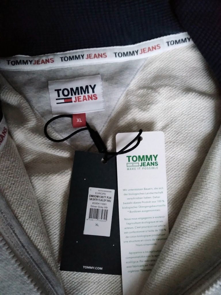 Oryginalna rozpinana bluza z kapturem Tommy Hilfiger r. XL