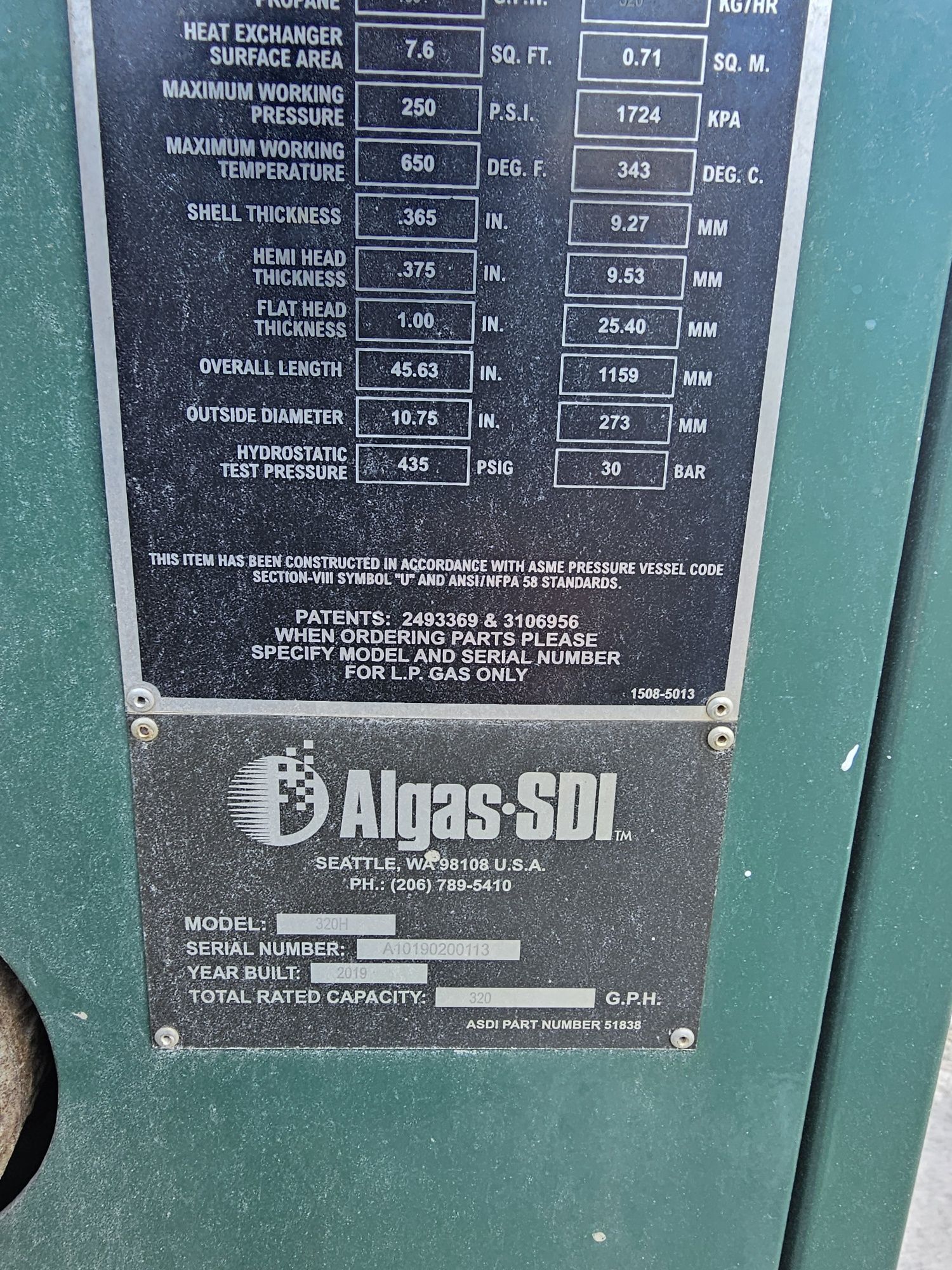 Parownik Gazowy Algas SDi 320H  640kg/h Suszarna Lakiernia itp.
