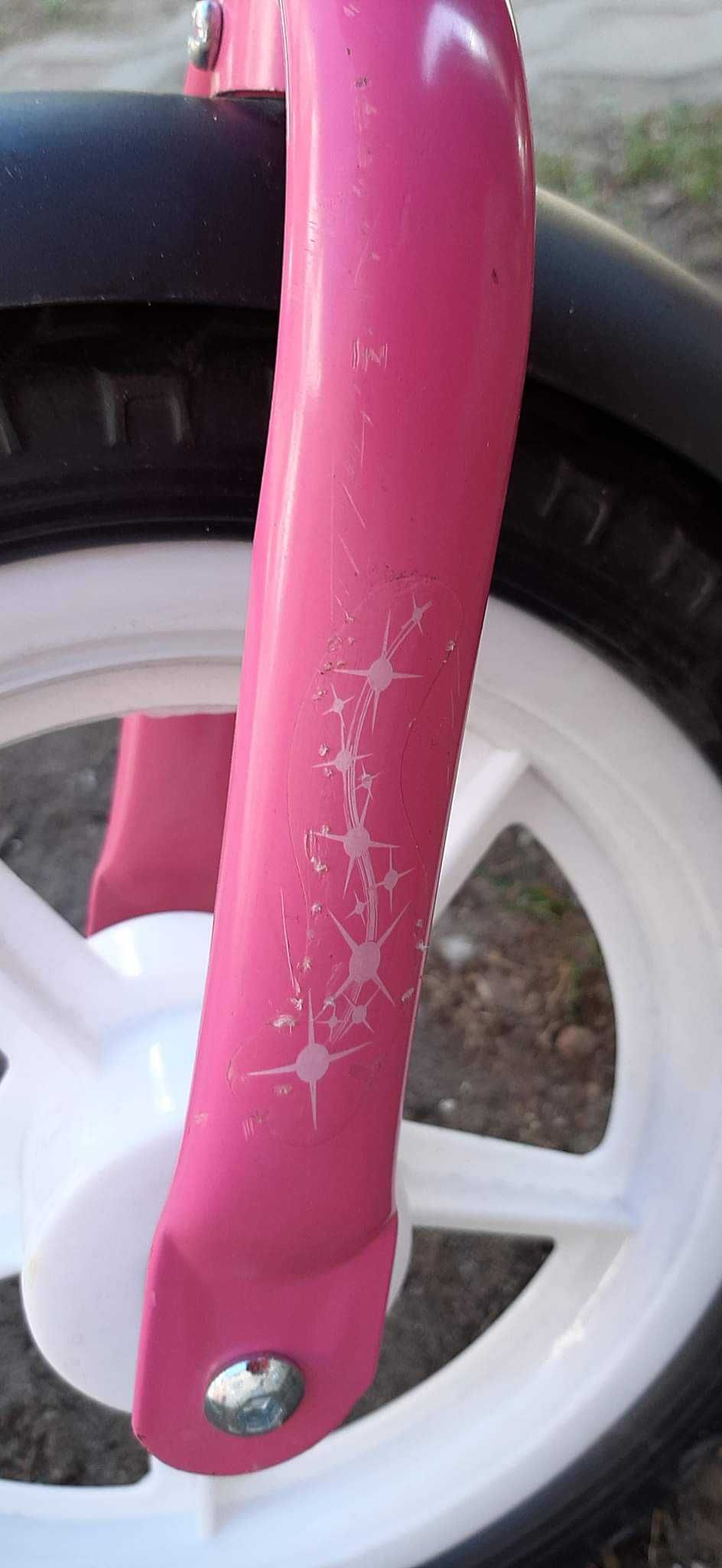 Rowerek biegowy z podnóżkiem różowy