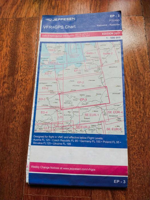 Mapa Jeppesen - rejon Warszawy