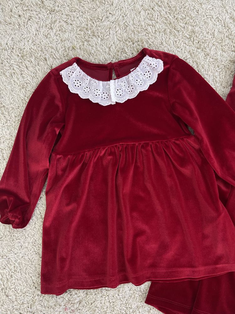 Красные нарядные платья для девочек, Sinsay 92, 110 см, Family look