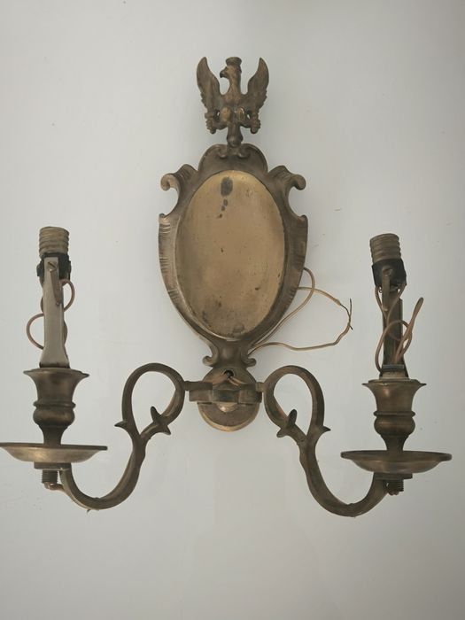 Kinkiet mosieżny styl księstwo Warszawskie