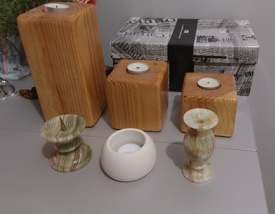 Підсвічники дерево гіпс