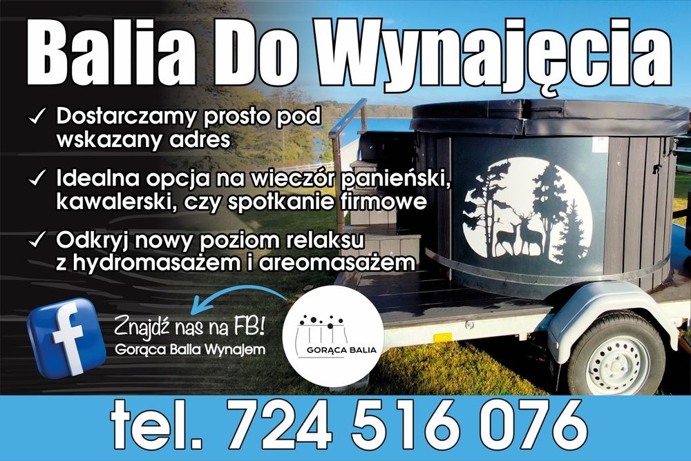 Wynajem mobilna balia ogrodowa,jacuzzi Ruska bania