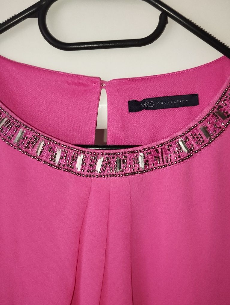 Piękna sukienka motyl oversize róż magenta S 36