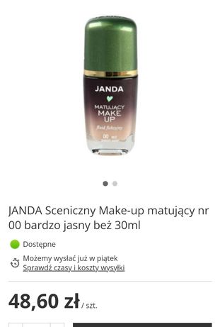 JANDA Sceniczny Make-up matujący nr 00 bardzo jasny beż 30ml x 3 szt.