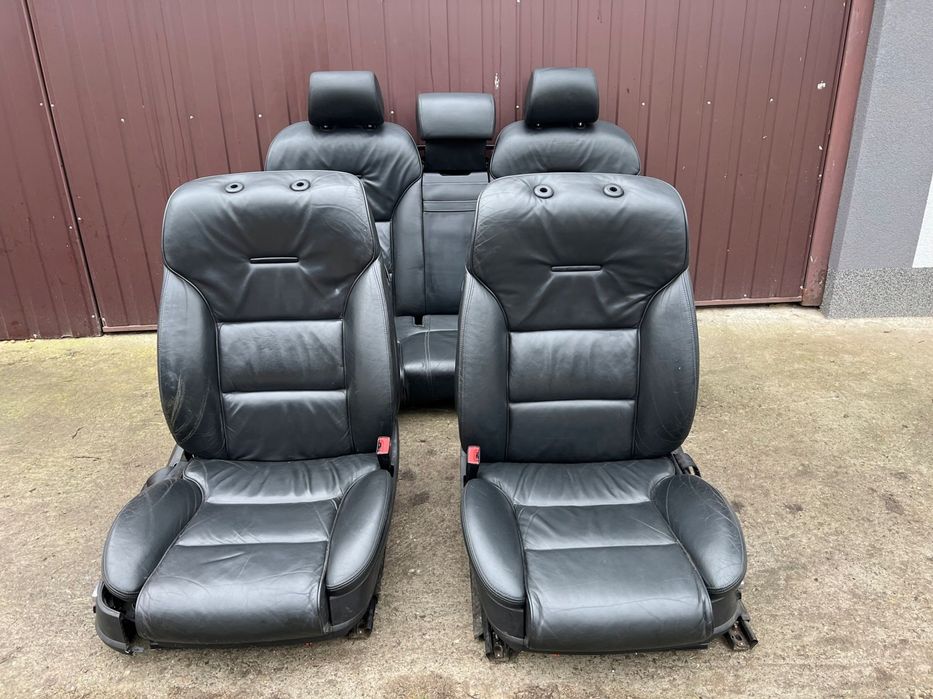 fotele komfort skóra czarna grzana przód + tył kanapa audi a8 s8 d3 komplet