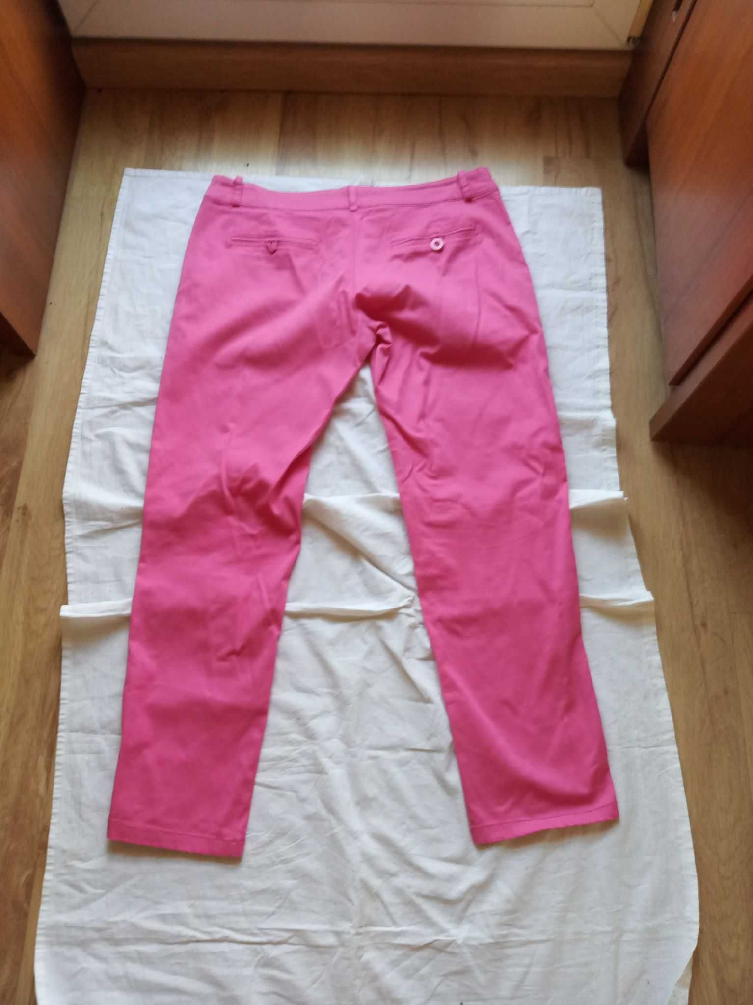 Spodnie materiałowe damskie, intensywny róż - L - "Anima Bella".