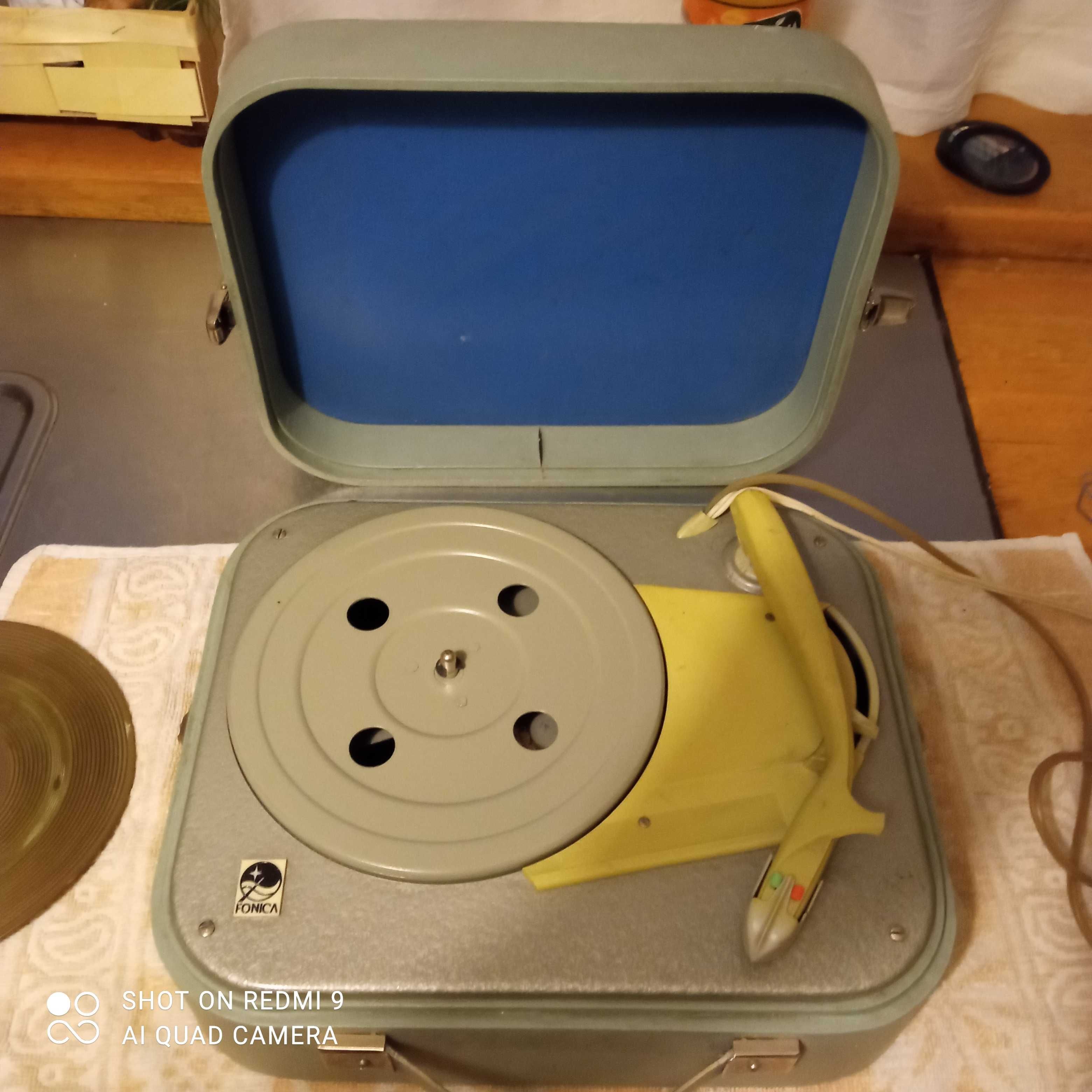 Gramofon adapter FONICA, oryginalny z lat 60-tych, świeżo po serwisie