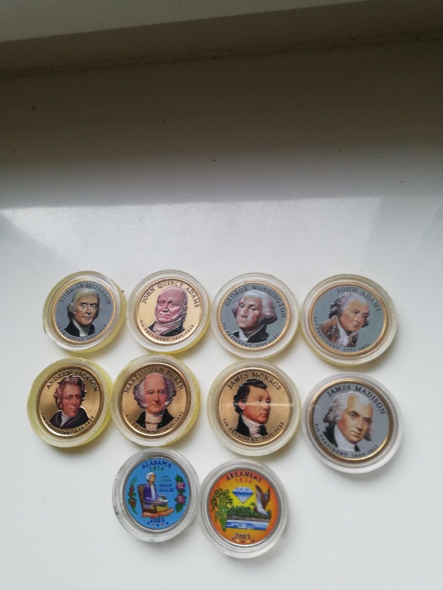 USA medal monety Prezydenci kolor