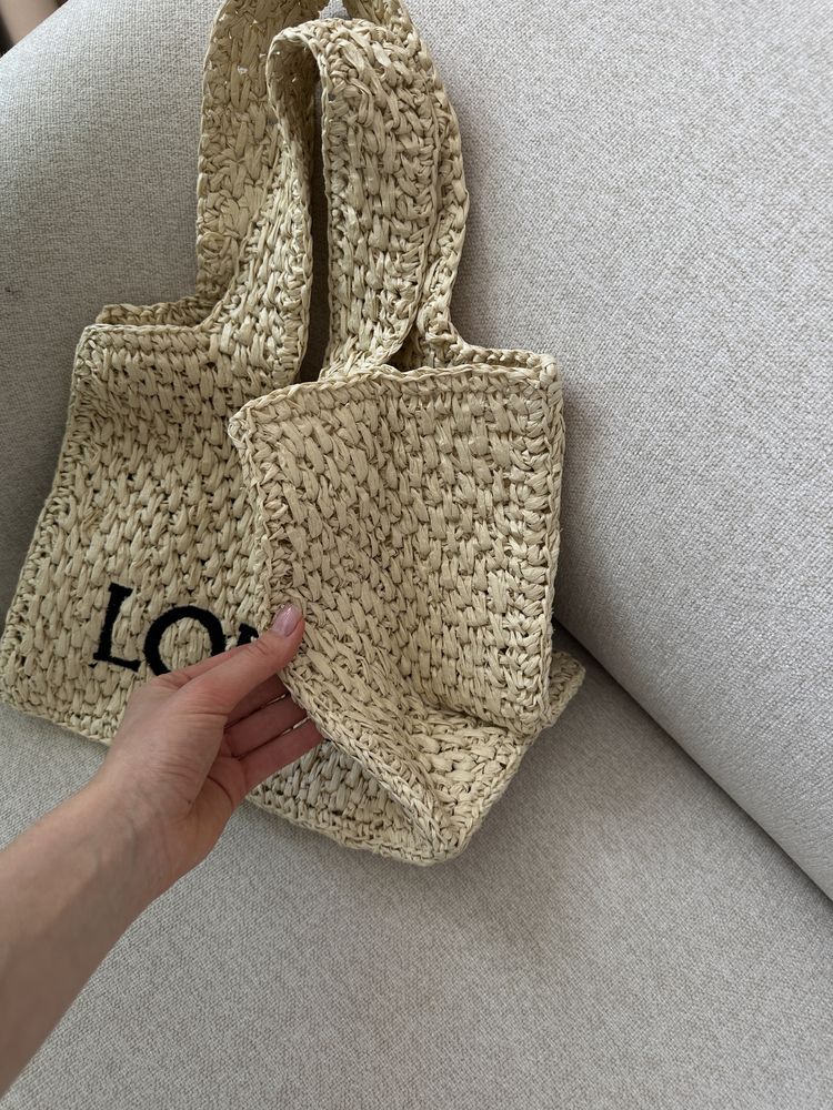 Torebka Loewe Medium Font Tote in Raffia