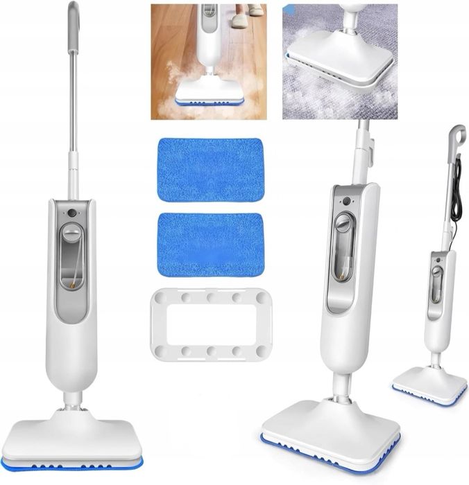 Mop parowy 1500W z akcesoriami – nowy, do podłóg i dywanów