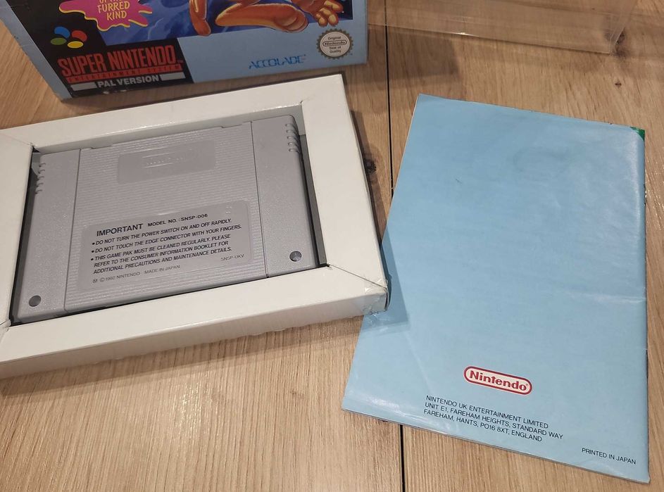 Gra Bubsy - NINTENDO SNES - DB- stan CIB Komplet +Protektor