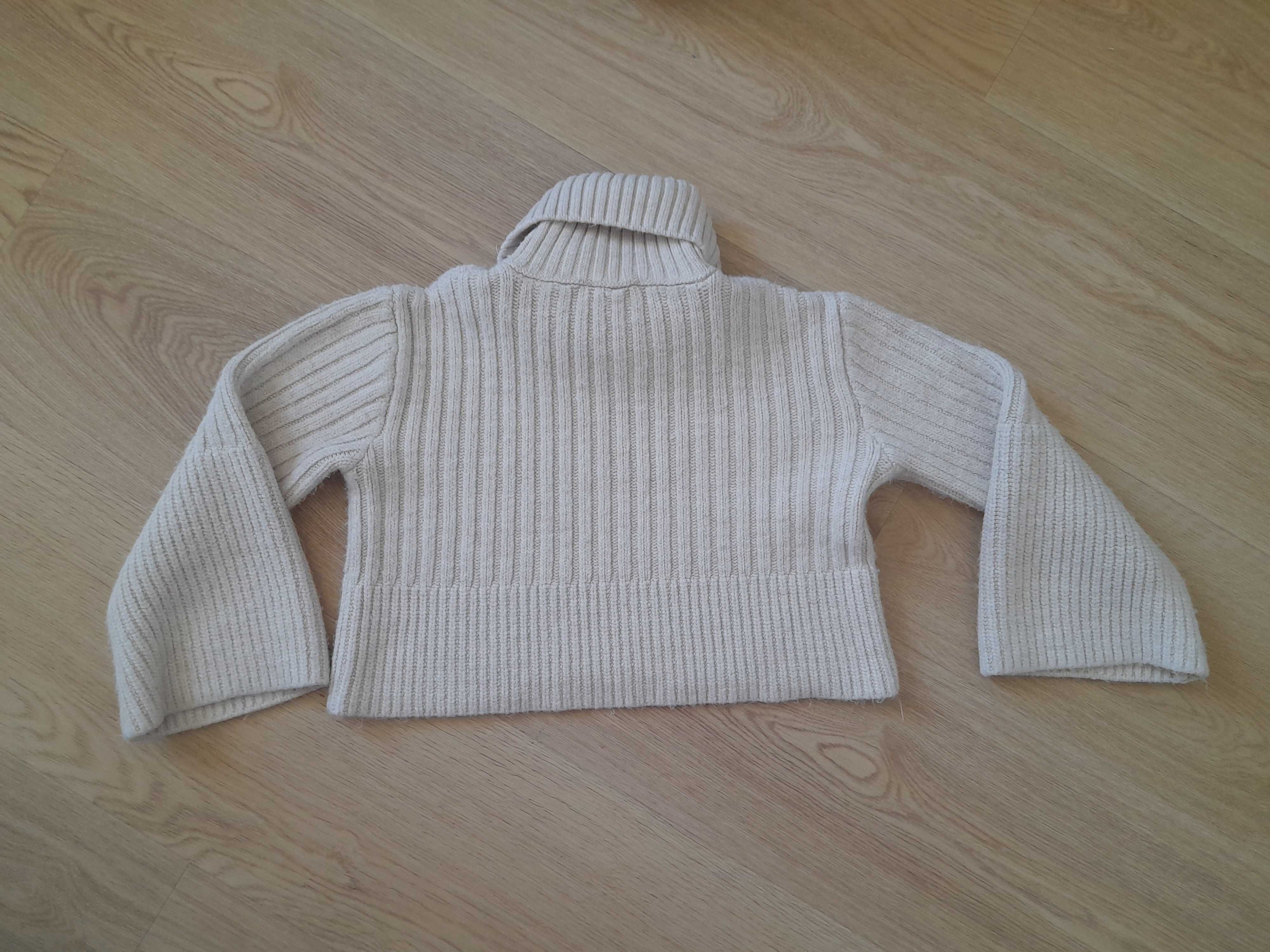 Mango krótki sweter z golfem, XS