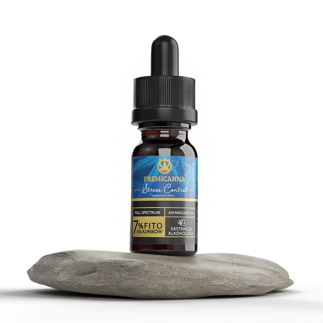 Olejek CBD NA POBUDZENIE 7% Stress Control z Ashwagandhą | 700 mg