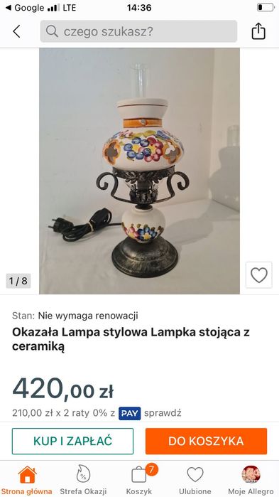 Lampka antyk cudo